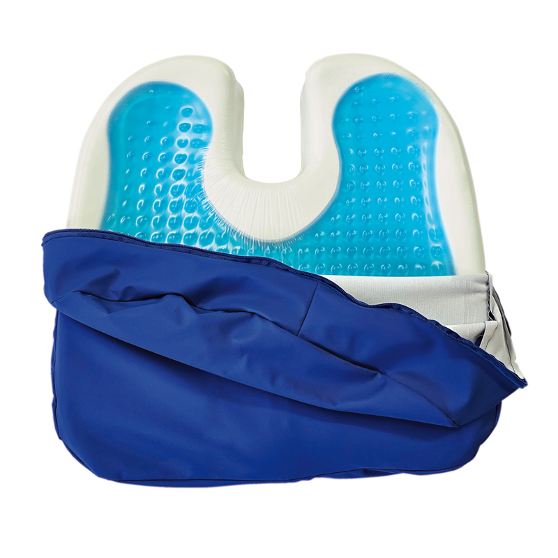Coccygeal anatomic viscoelastic cushion with gel